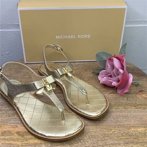 MICHAEL KORS Alice Metallic Leather Sandal 